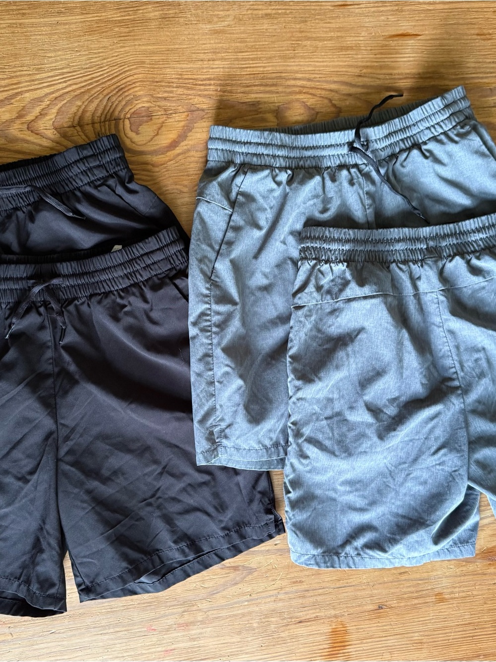 Old Navy Boys Stretchtech Elastic-Waist Casual Shorts - Black and Gray